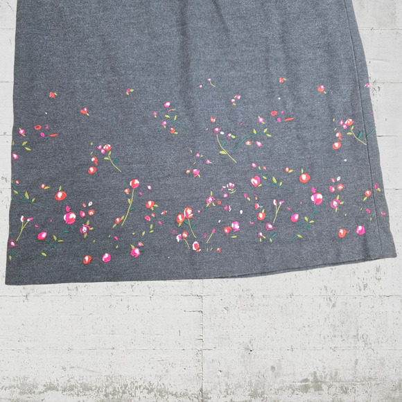 Y2K Vintage Tommy Hilfiger Gray Pink Floral Embroidered Femme Maxi Skirt Size 8 - Picture 3 of 8